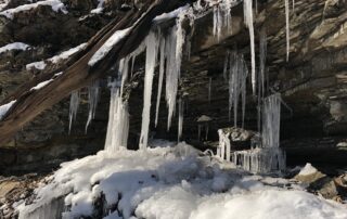 Icicles at a cave entrance