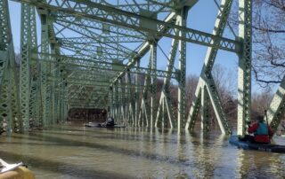 a flooded bridge